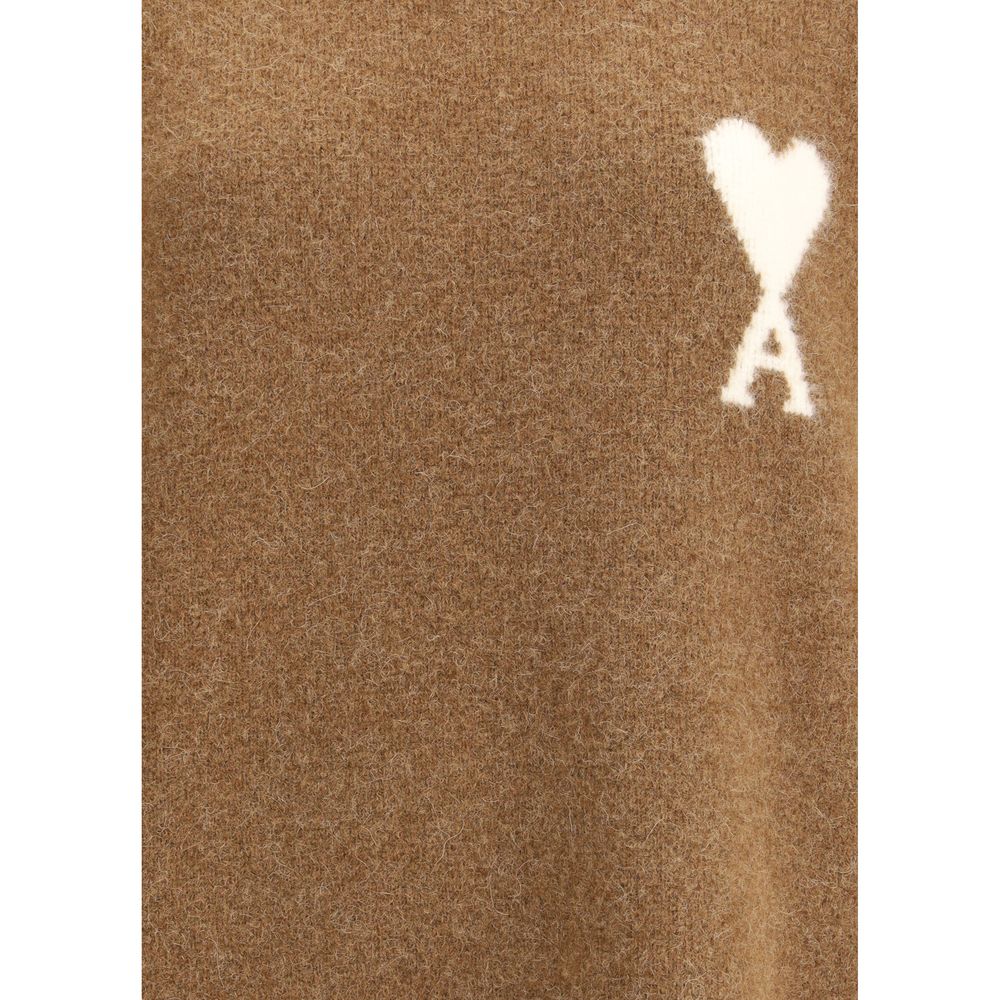 Ami Paris braunes Alpaka-Vicugna-Pacos Sweatshirt