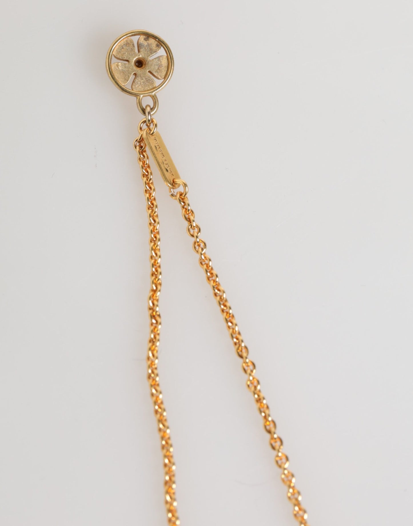 Dolce &amp; Gabbana Gold Medallion Metallkette Charm Herren Anhänger Halskette