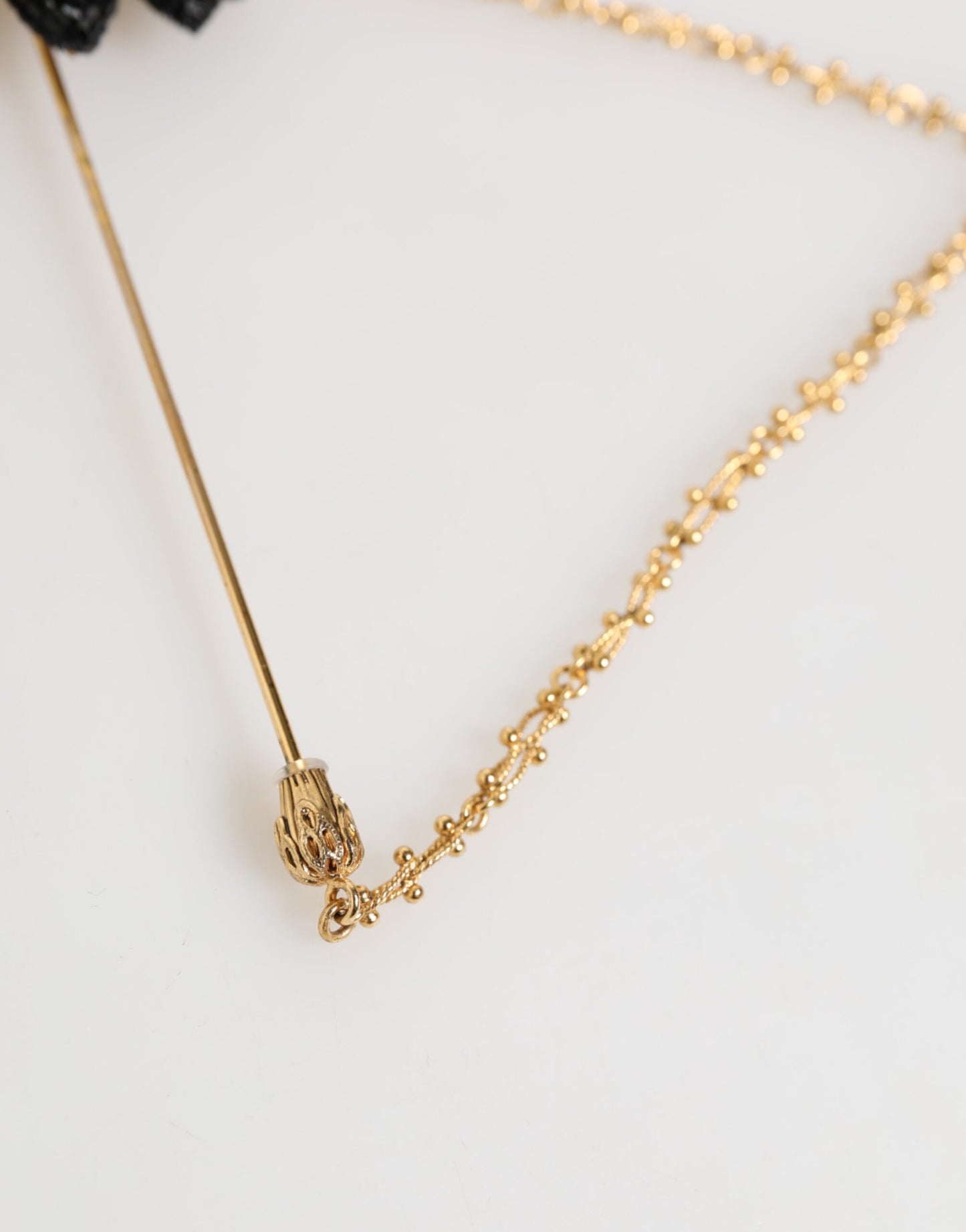 Dolce &amp; Gabbana Anstecknadel Gold Messing Schwarz Kristall Biene Accessoires Brosche