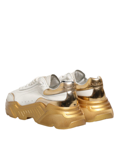 Dolce &amp; Gabbana Weißgold DAYMASTER Leder Sneakers Damenschuhe