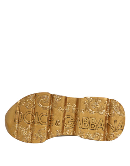 Dolce &amp; Gabbana Weißgold DAYMASTER Leder Sneakers Damenschuhe