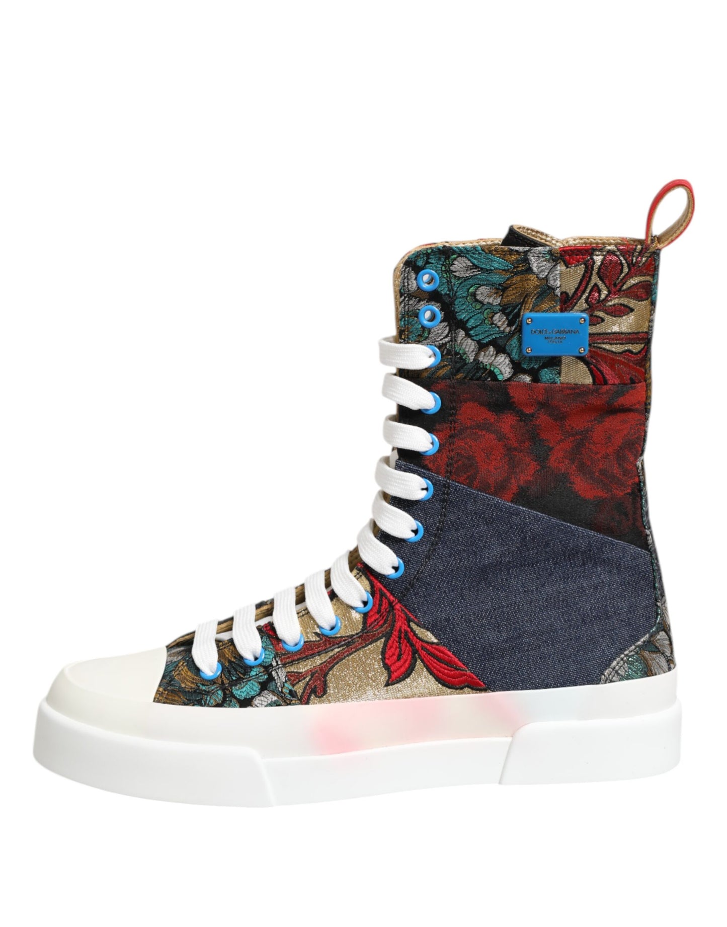 Dolce &amp; Gabbana Mehrfarbige Patchwork High Top Sneakers Schuhe