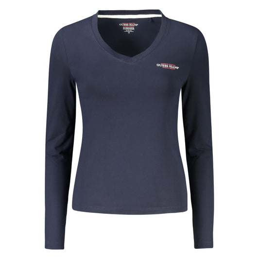 Guess Jeans Blaues Baumwoll-T-Shirt für Damen