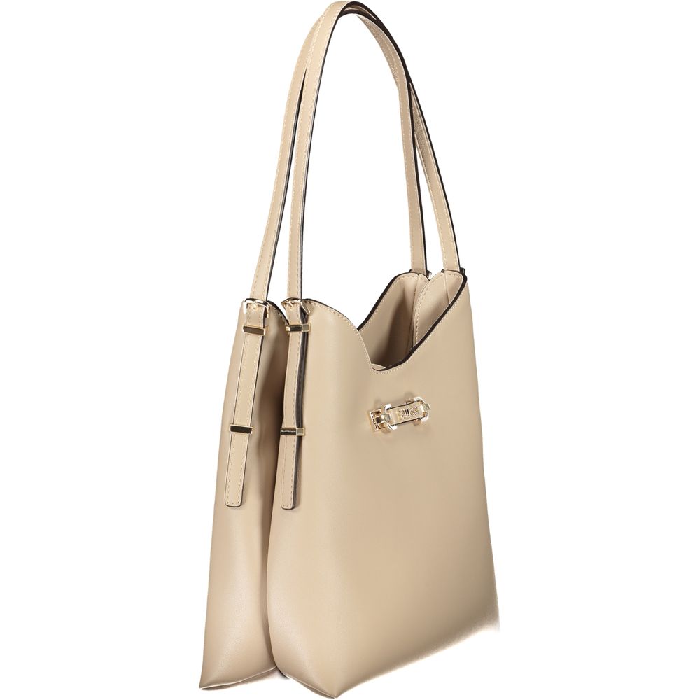 Guess Jeans Beige Polyethylen Damen Handtasche