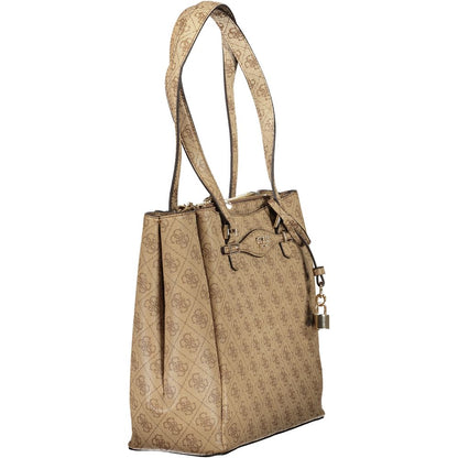 Guess Jeans Beige Polyethylen Damen Handtasche