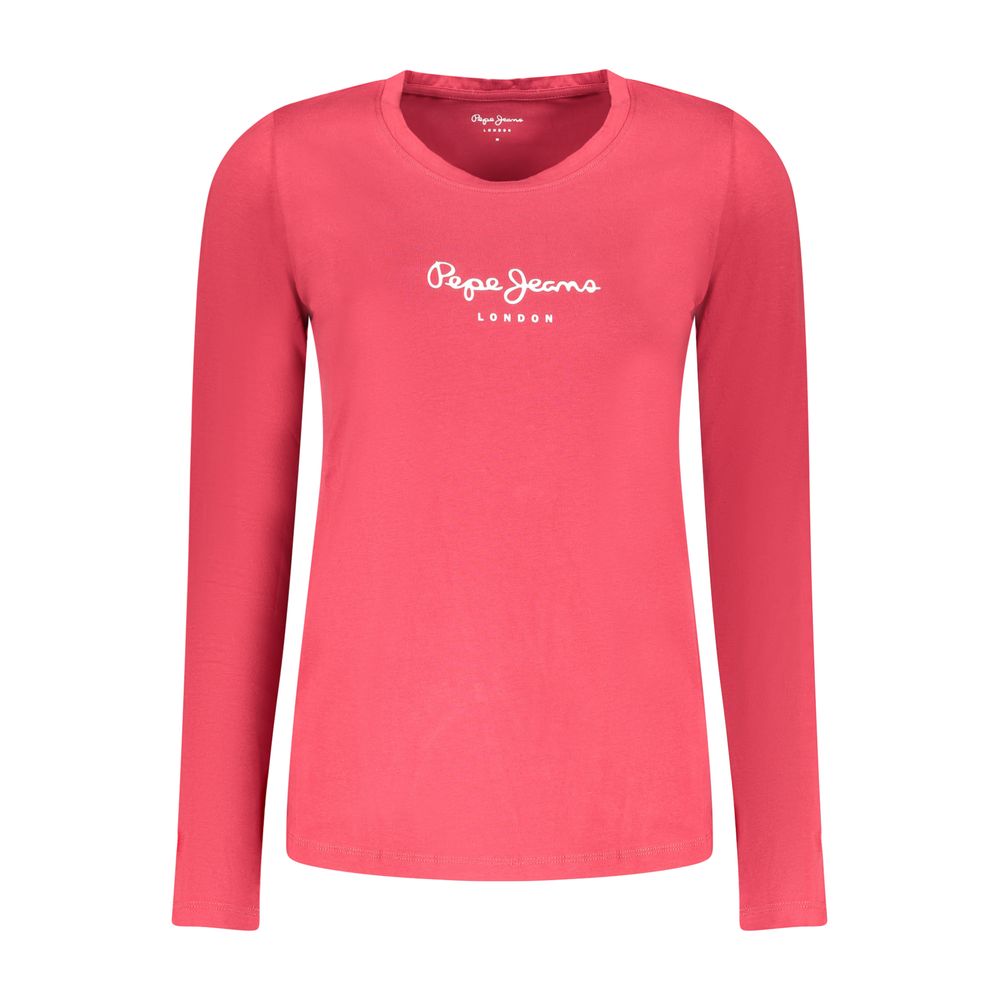 Pepe Jeans – Rotes Baumwoll-T-Shirt für Damen