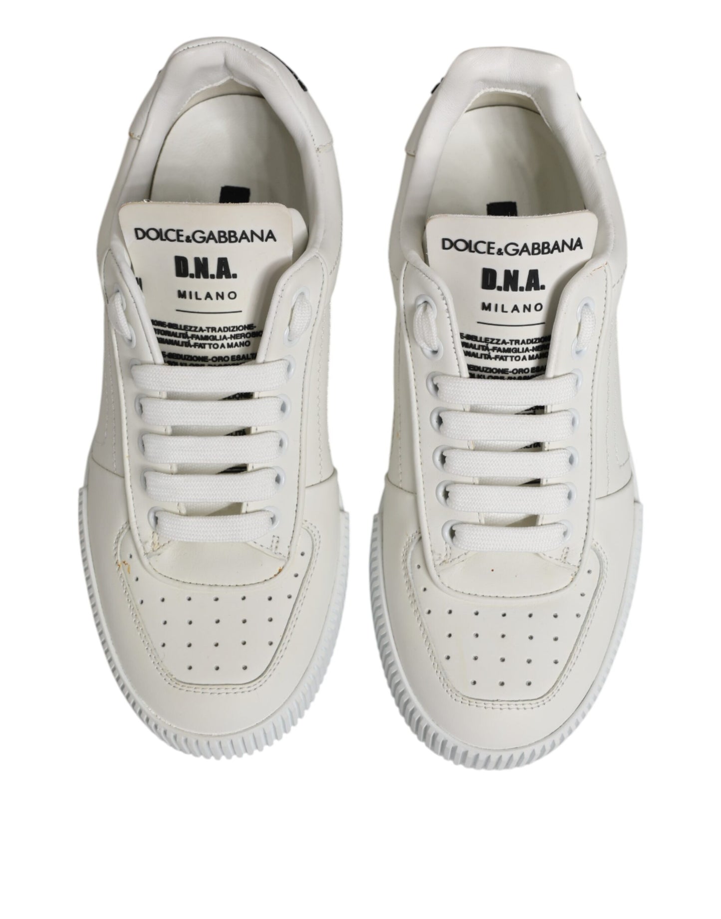 Dolce &amp; Gabbana Weiße Miami Leder Low Top Sneakers Schuhe