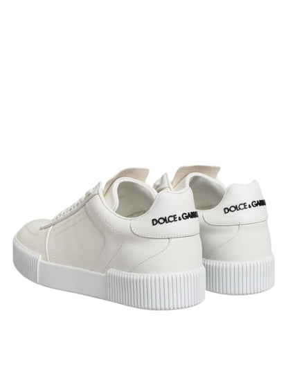 Dolce &amp; Gabbana Weiße Miami Leder Low Top Sneakers Schuhe