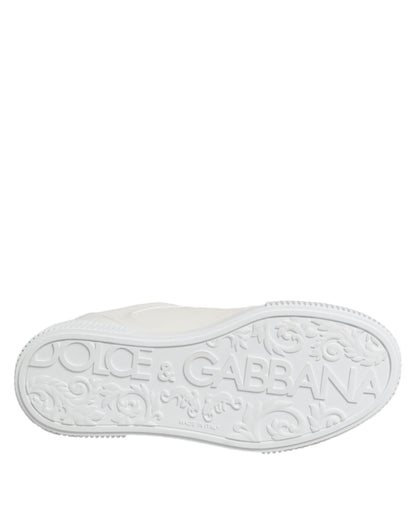 Dolce &amp; Gabbana Weiße Miami Leder Low Top Sneakers Schuhe