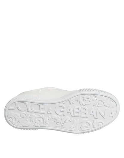 Dolce &amp; Gabbana Weiße Miami Leder Low Top Sneakers Schuhe
