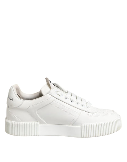 Dolce &amp; Gabbana Weiße Miami Leder Low Top Sneakers Schuhe