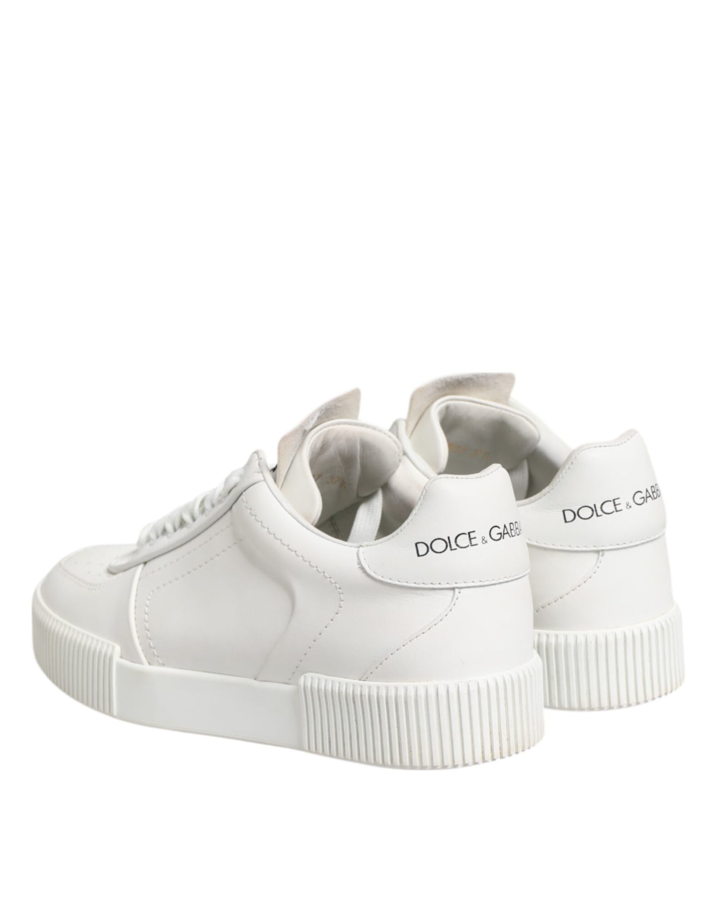 Dolce &amp; Gabbana Weiße Miami Leder Low Top Sneakers Schuhe