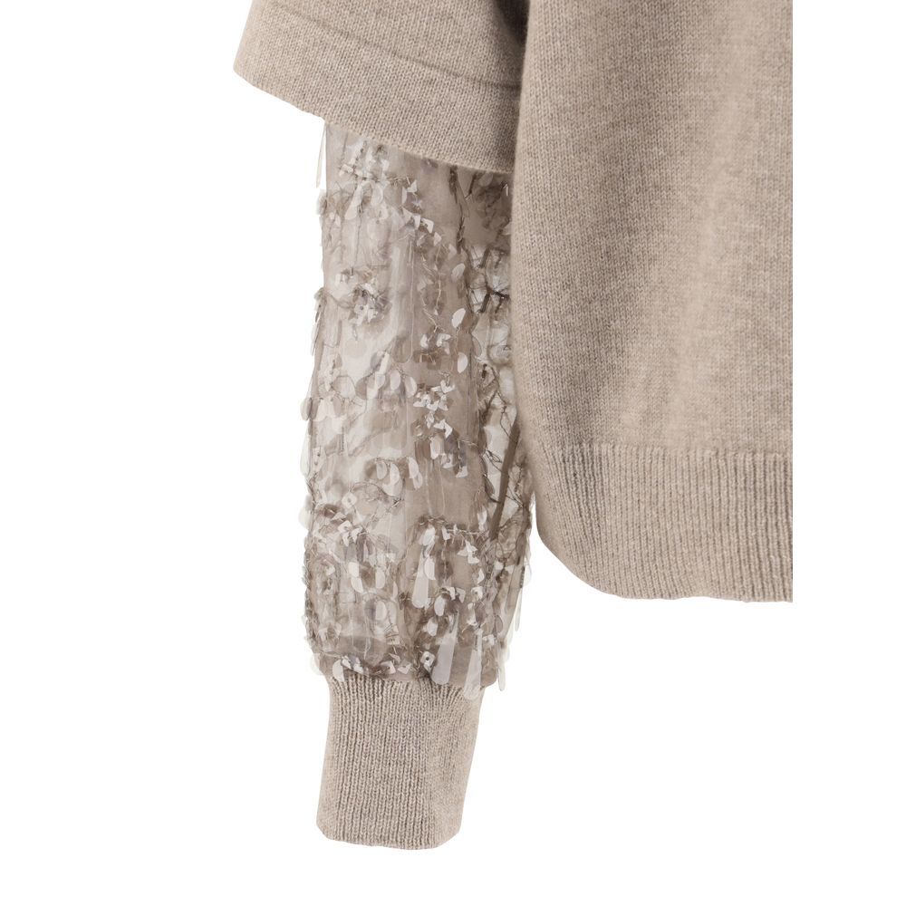 بلوزة برونيلو كوتشينيلي من الكشمير بياقة مدورة