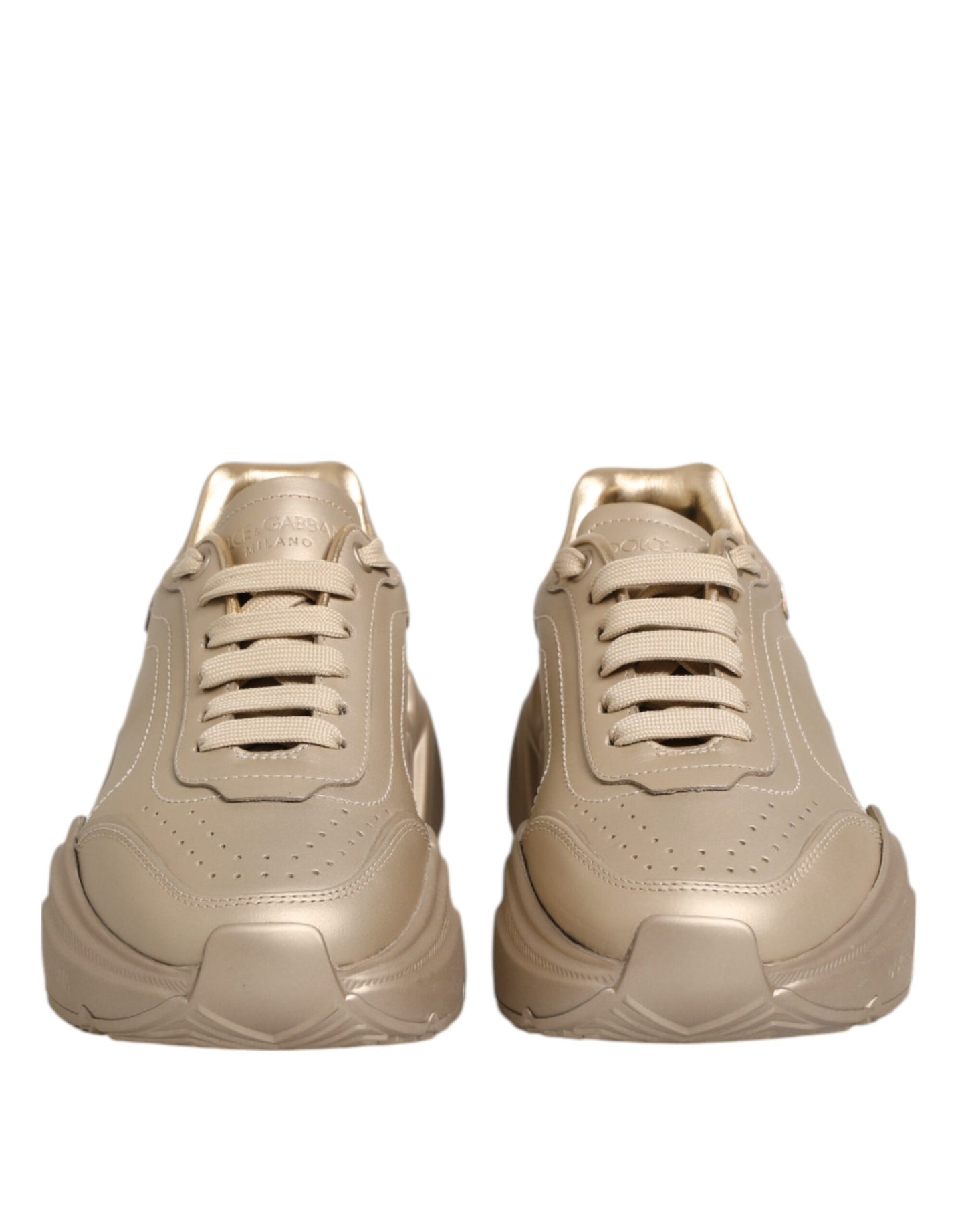 Dolce &amp; Gabbana Daymaster Damen Sneaker aus goldenem Leder