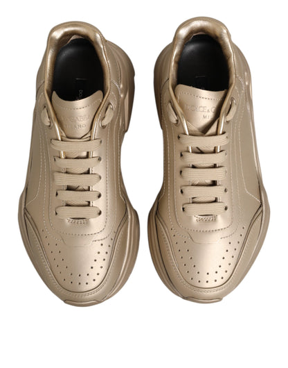 Dolce &amp; Gabbana Daymaster Damen Sneaker aus goldenem Leder