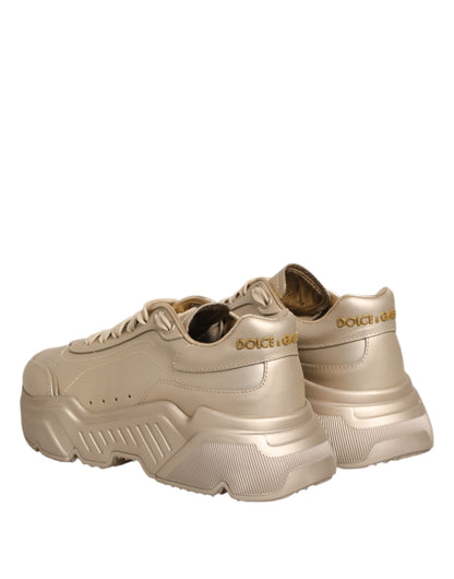 Dolce &amp; Gabbana Daymaster Damen Sneaker aus goldenem Leder