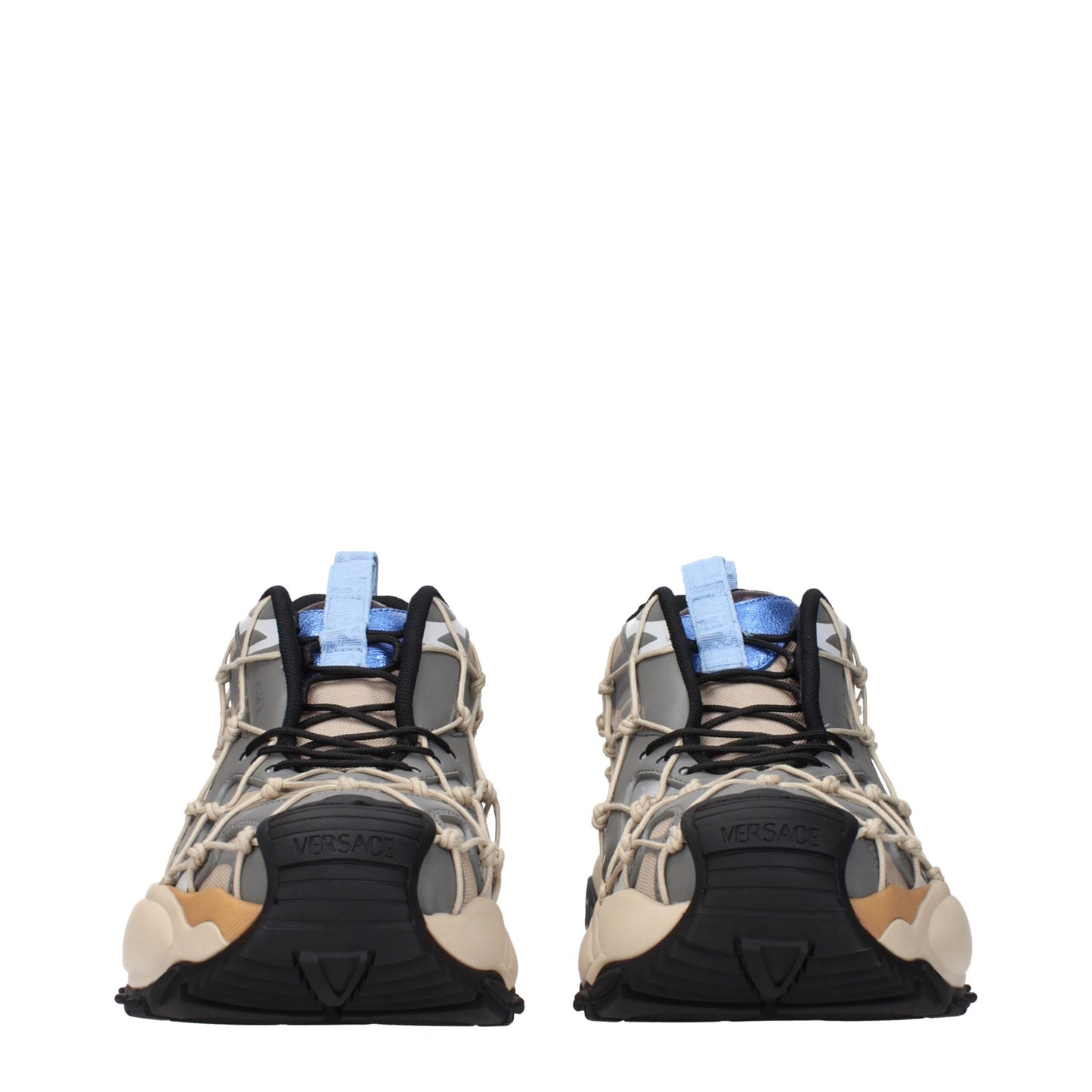 Beige Stoff-Sneakers von Versace