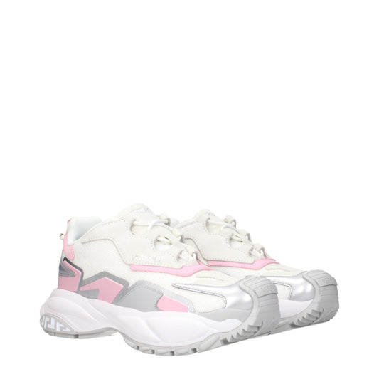 Versace – Klobige Sneakers aus weißem Stoff