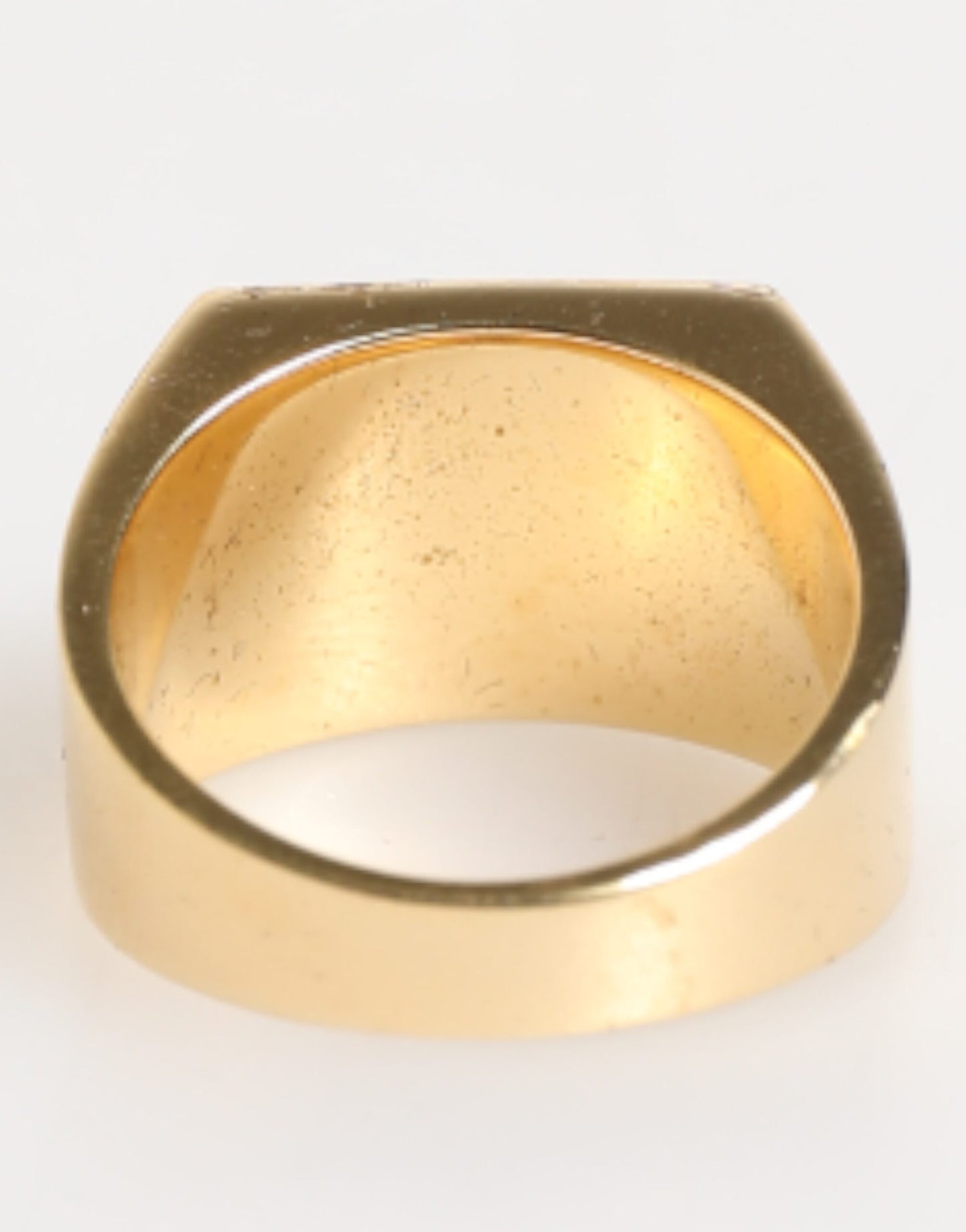 Dolce &amp; Gabbana Herrenring aus goldfarbenem Messing mit quadratischer DG-Logoplakette 