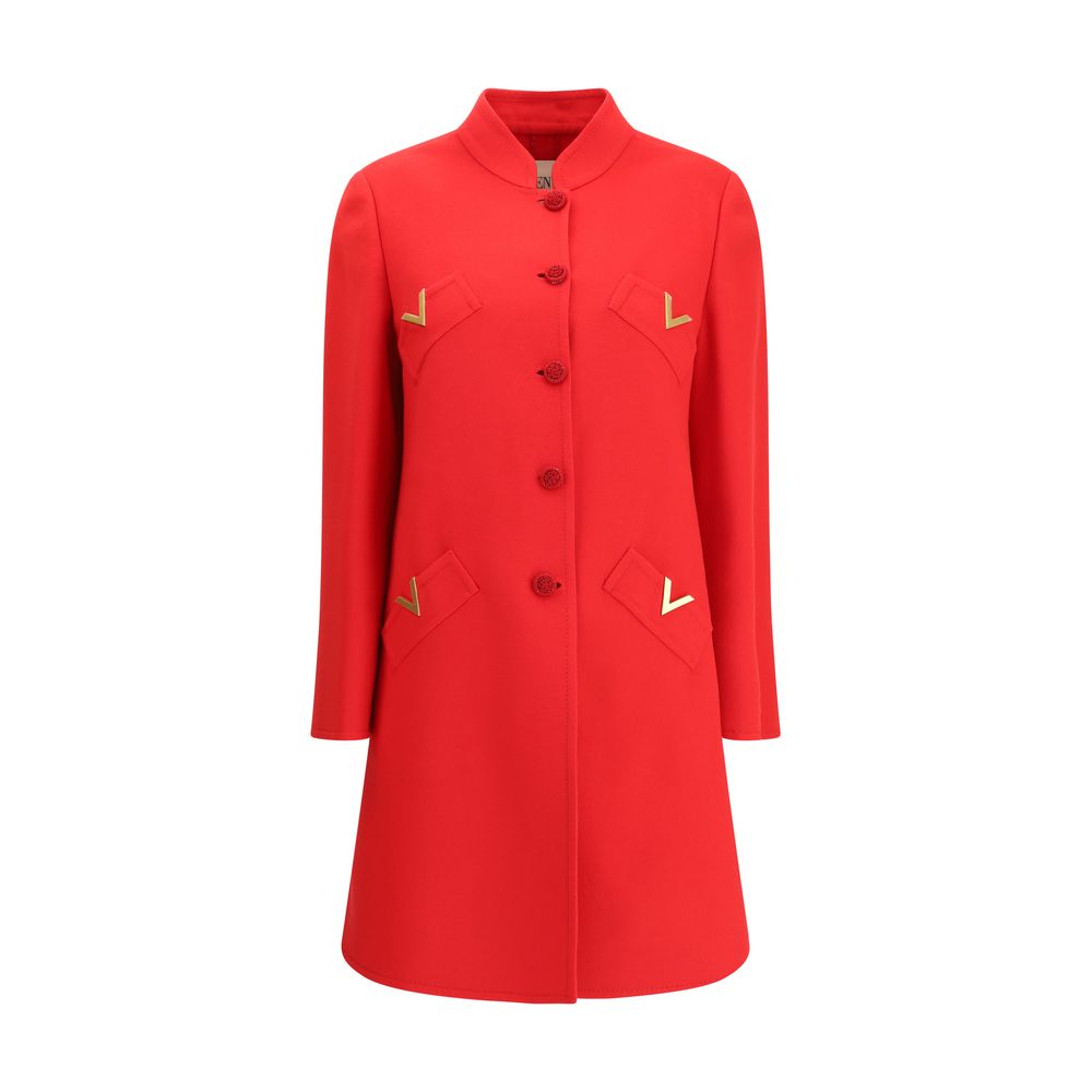 Valentino Roter Wollmantel aus Fleece