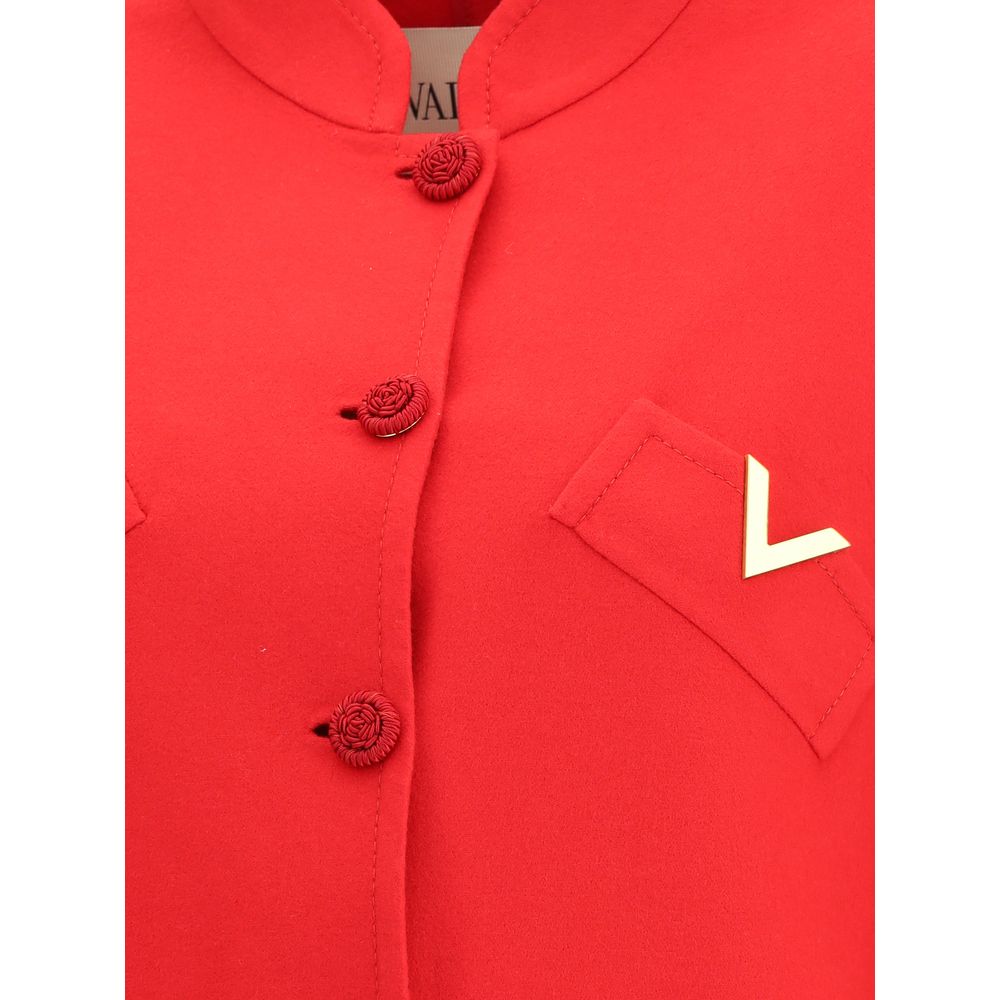 Valentino Roter Wollmantel aus Fleece
