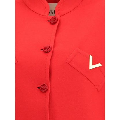 Valentino Roter Wollmantel aus Fleece