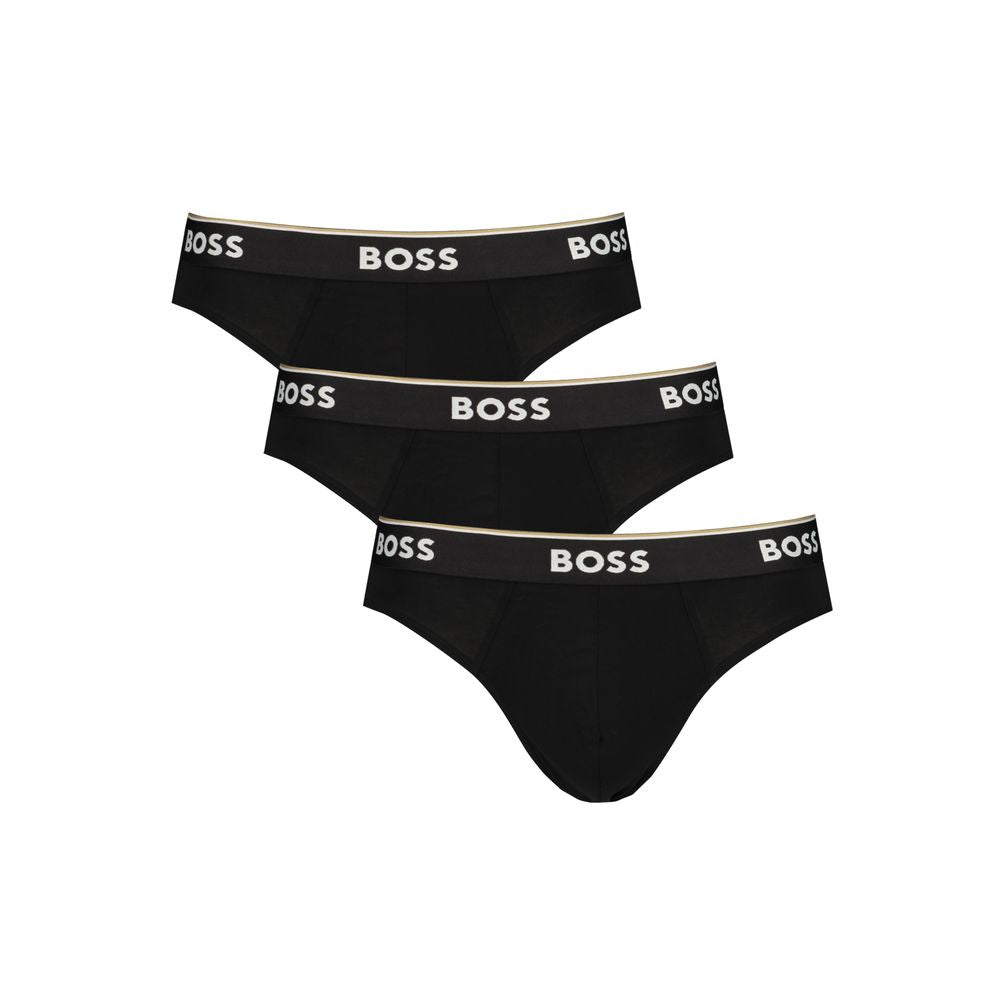 Hugo Boss Herren Slip aus schwarzer Baumwolle