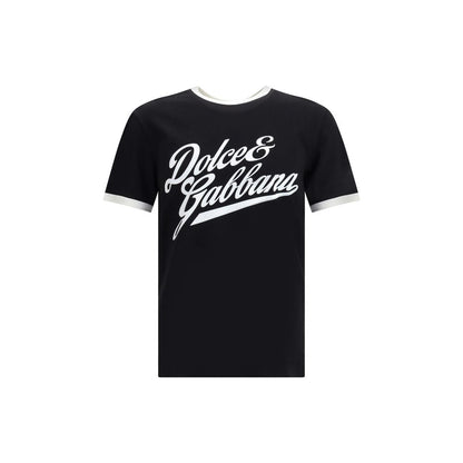 Dolce &amp; Gabbana Schwarzes Baumwoll-T-Shirt