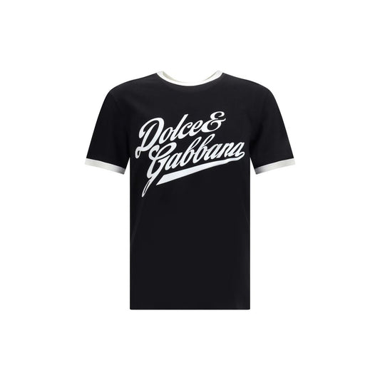 Dolce &amp; Gabbana Schwarzes Baumwoll-T-Shirt