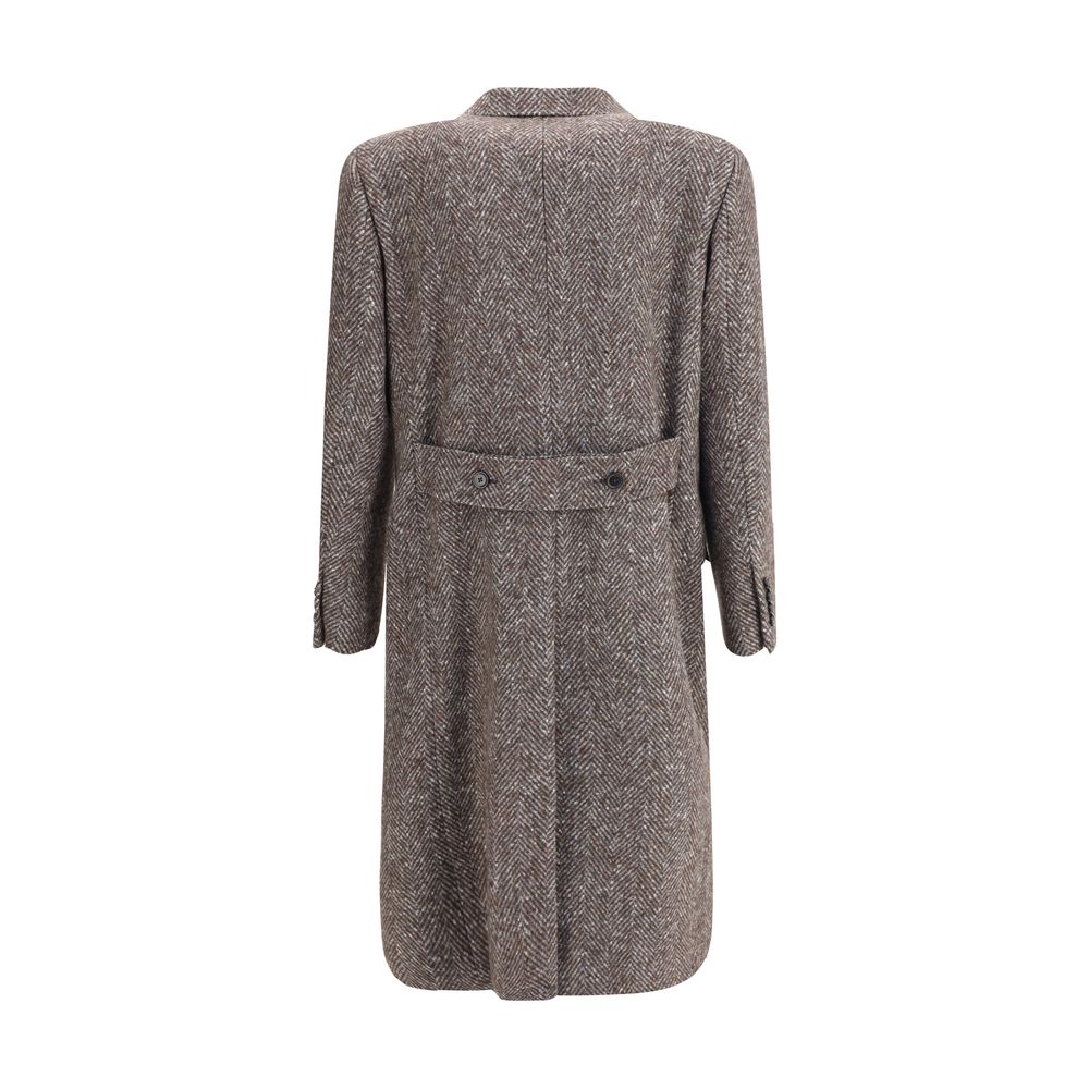 Dolce &amp; Gabbana Grauer Wollmantel aus Fleece