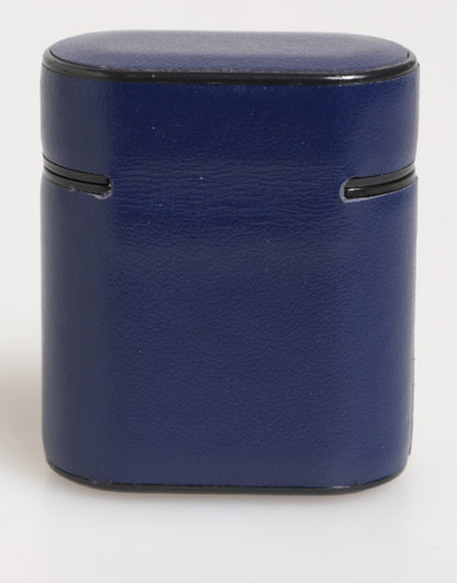 Dolce &amp; Gabbana Blaues Leder-Flip-Etui mit Logo-Print für Herren