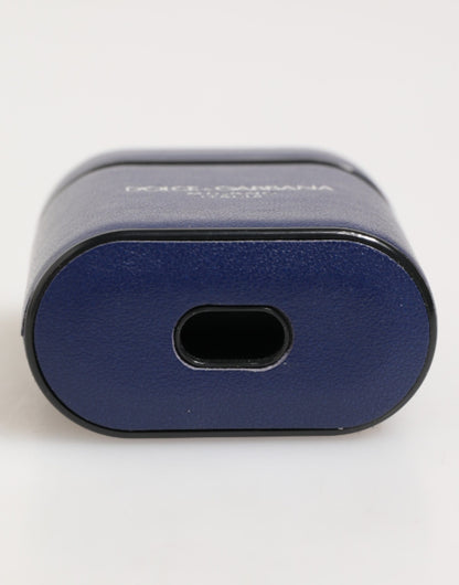 Dolce &amp; Gabbana Blaues Leder-Flip-Etui mit Logo-Print für Herren