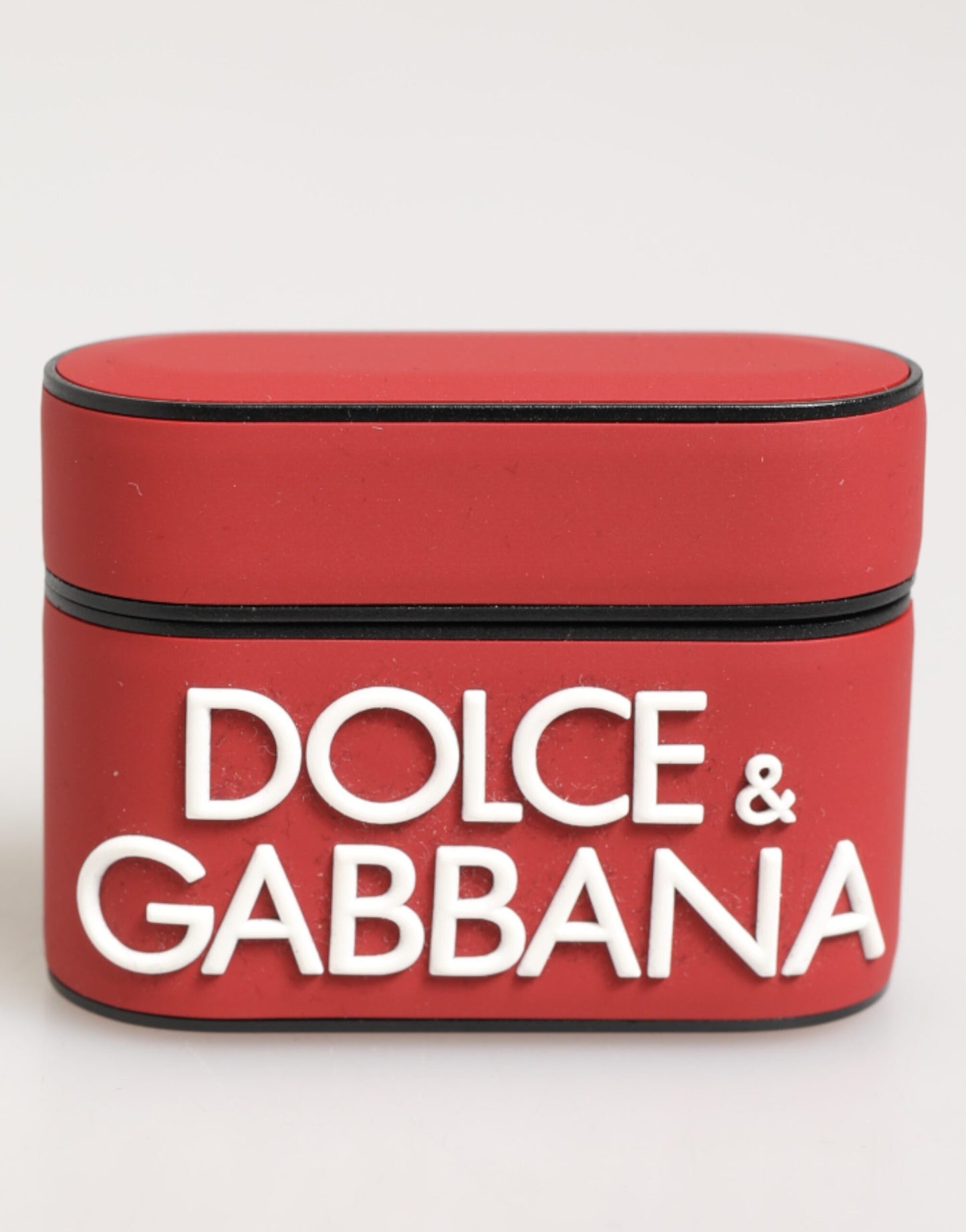 Dolce &amp; Gabbana – Airpods-Etui aus Silikon mit geprägtem Logo in Rot und Weiß