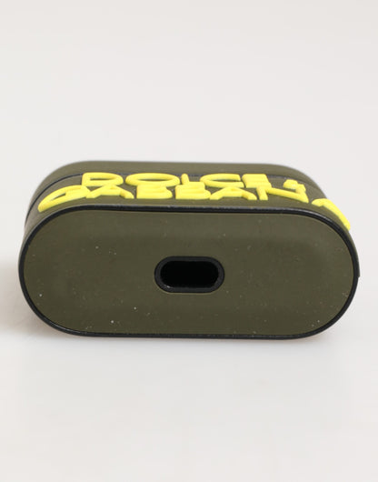Dolce &amp; Gabbana – Airpods-Etui aus Gummi mit geprägtem Logo in Armeegrün