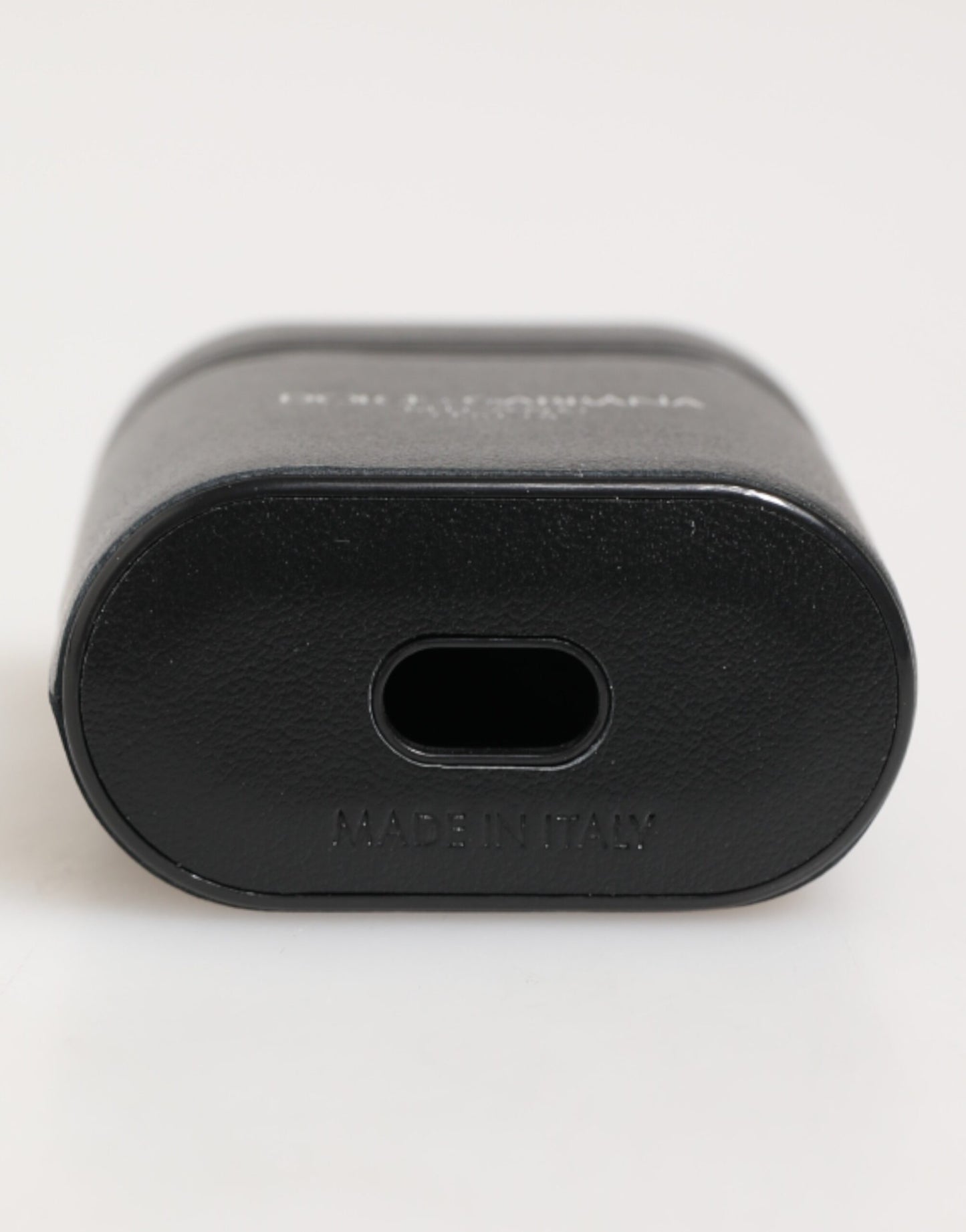 Dolce &amp; Gabbana – Airpods-Hülle mit Flip-Halter und Logo-Print aus schwarzem Kalbsleder