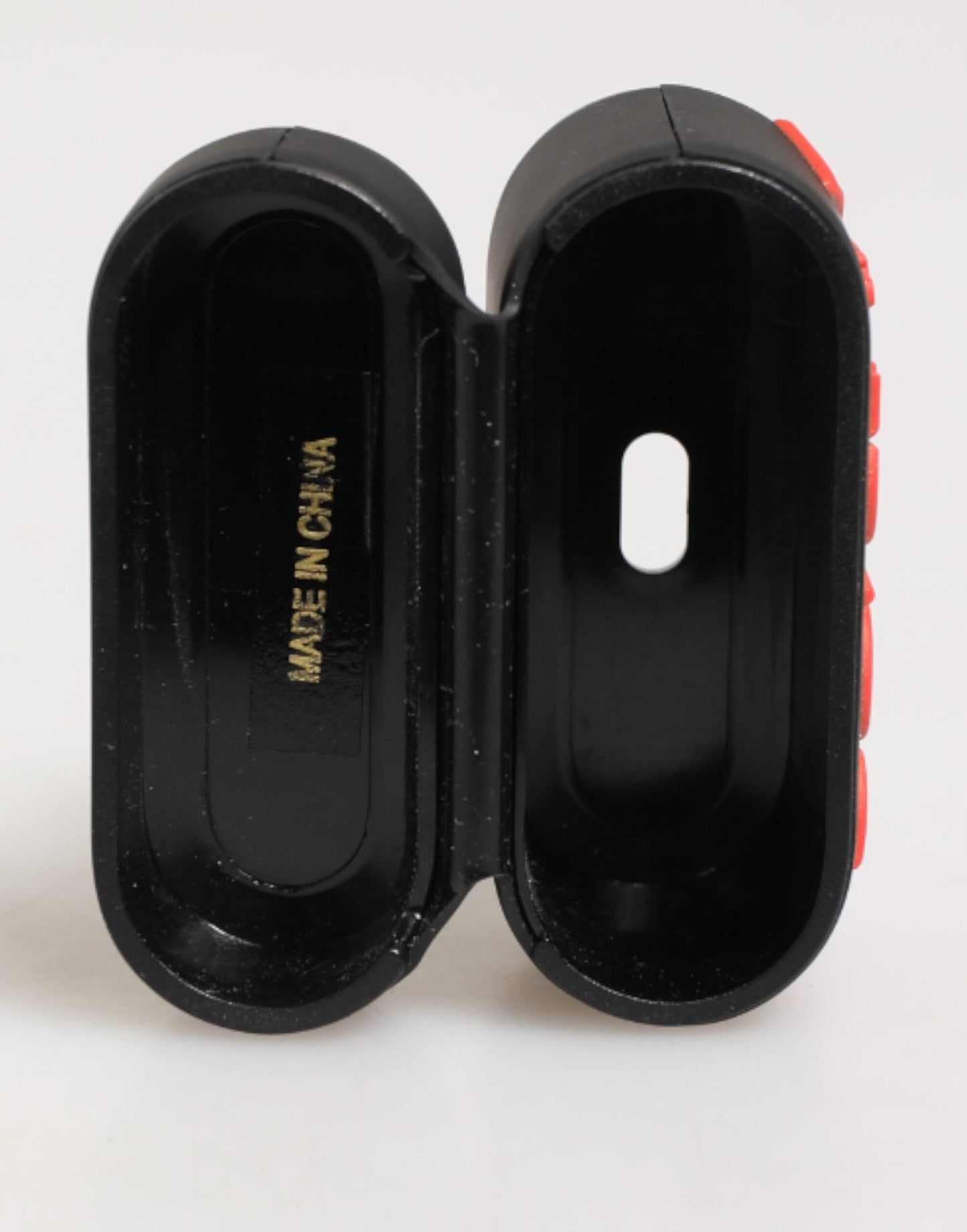 Dolce &amp; Gabbana – Airpods-Etui aus Gummi mit Logoprägung in Schwarz und Orange