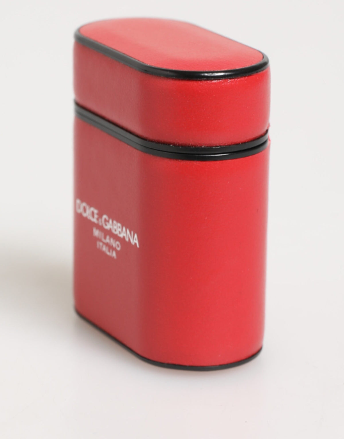 Dolce &amp; Gabbana – Airpods-Hülle mit Logo aus rotem und weißem Kalbsleder