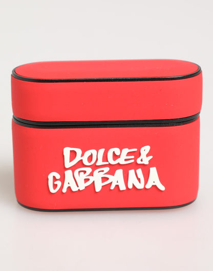 Dolce &amp; Gabbana Rotes PVC-Airpods-Etui mit DG-Logoprägung für Herren