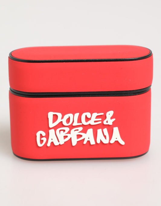 Dolce &amp; Gabbana Rotes PVC-Airpods-Etui mit DG-Logoprägung für Herren