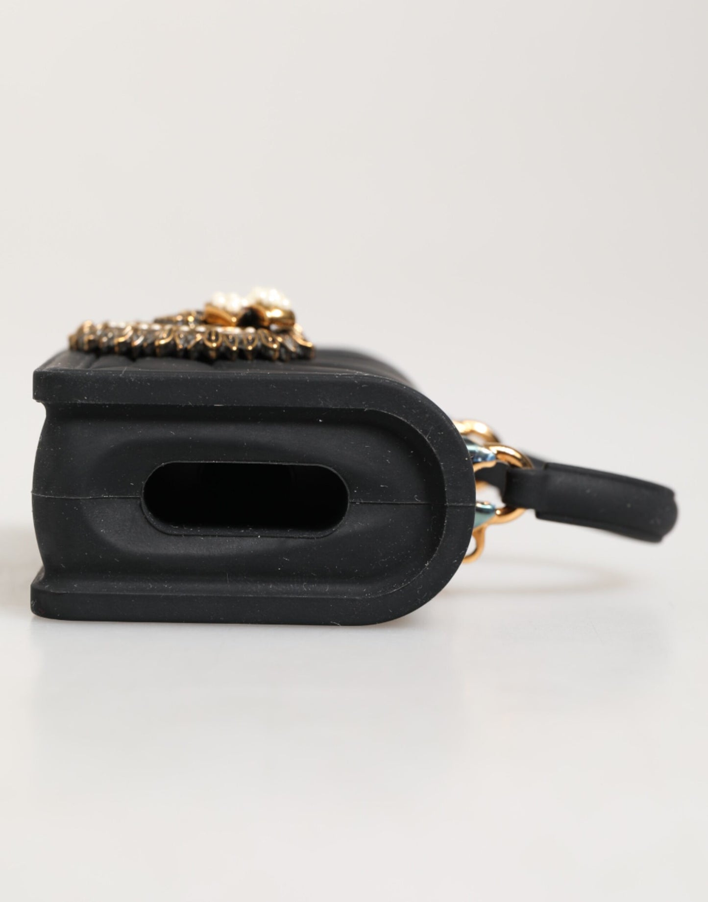 Dolce &amp; Gabbana – Schwarze Silikonhülle „Devotion Heart“ für Handtasche und Airpods