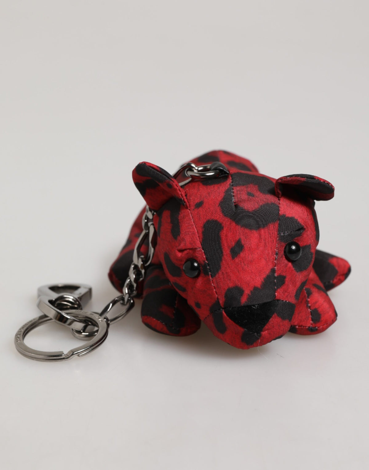 Dolce &amp; Gabbana Rot Schwarz Polyester Tier Silhouette Tasche Schlüsselanhänger Schlüsselanhänger