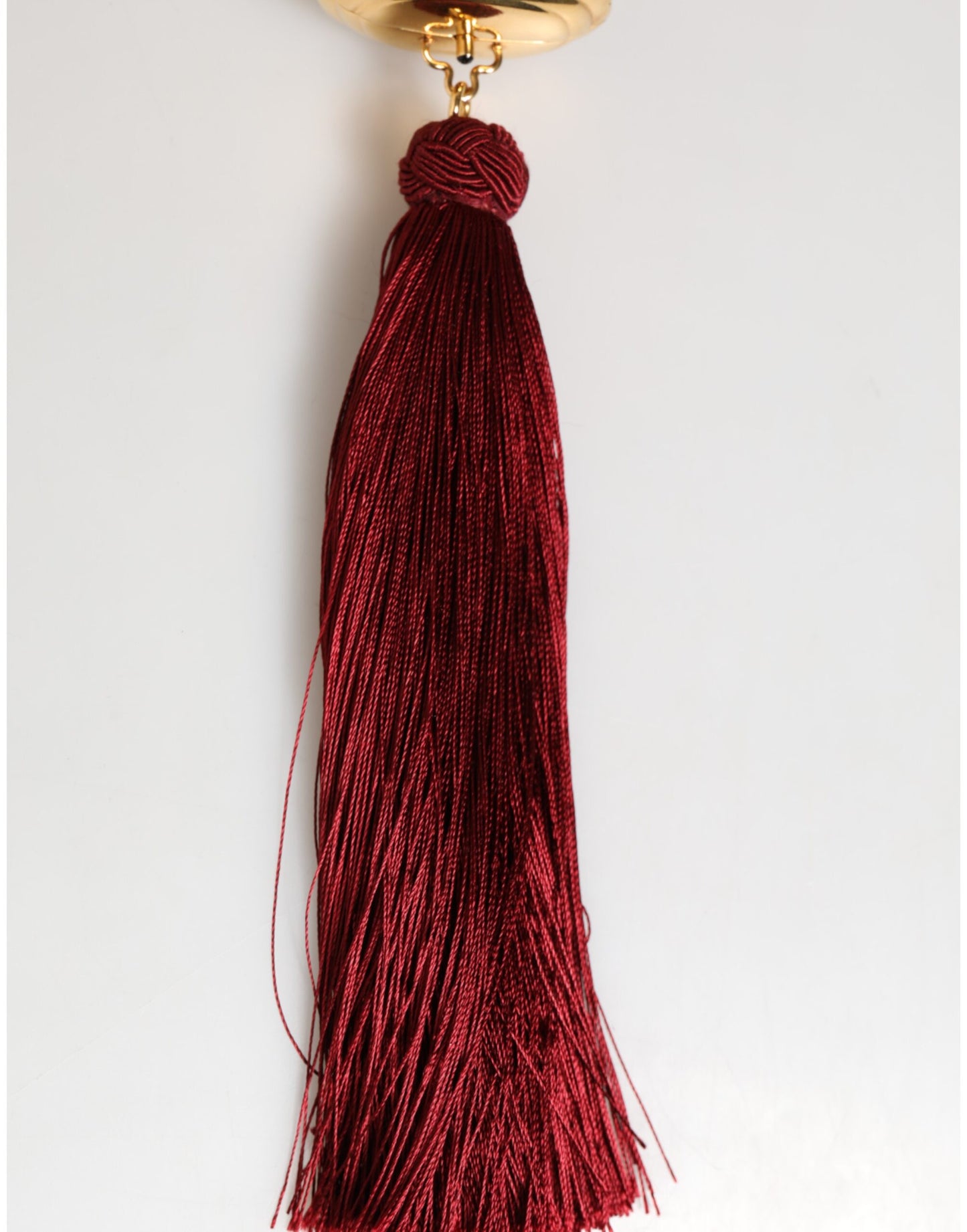 Dolce &amp; Gabbana – Umhängetasche mit Mini-Quaste, Kunstharz, Goldmetall, Weiß