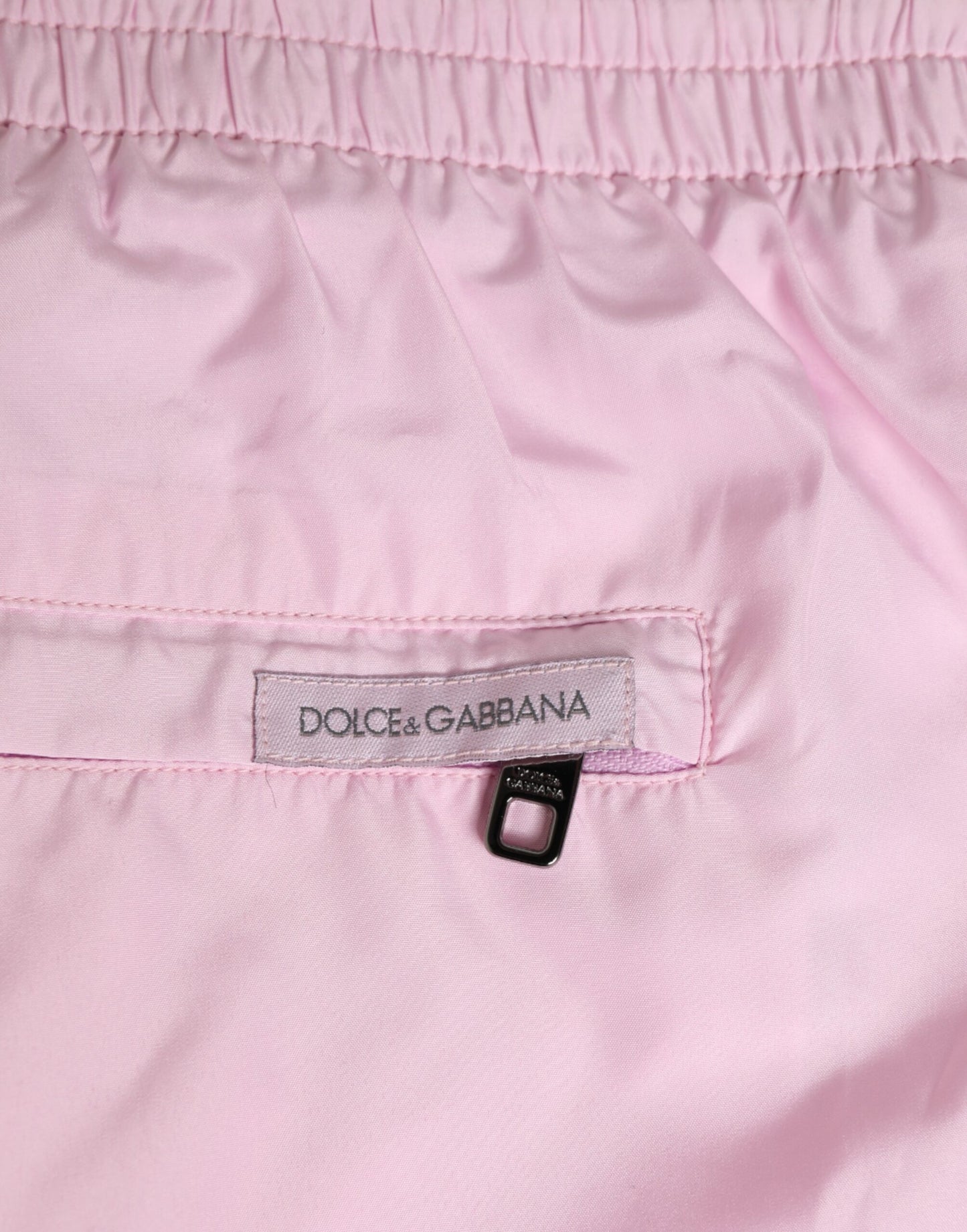 Dolce &amp; Gabbana – Bademode mit seitlichem Logo und Nylonstreifen in Pink für Herren