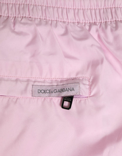 Dolce &amp; Gabbana – Bademode mit seitlichem Logo und Nylonstreifen in Pink für Herren