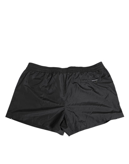 Dolce & Gabbana Black Nylon KING Sideband Men Boxer Shorts Swimwear