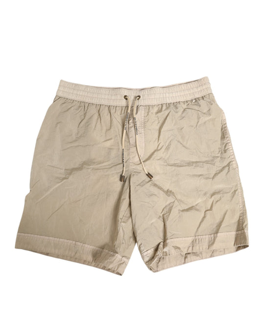 Dolce &amp; Gabbana Beige Nylon Beachwear Herren Boxershorts Bademode