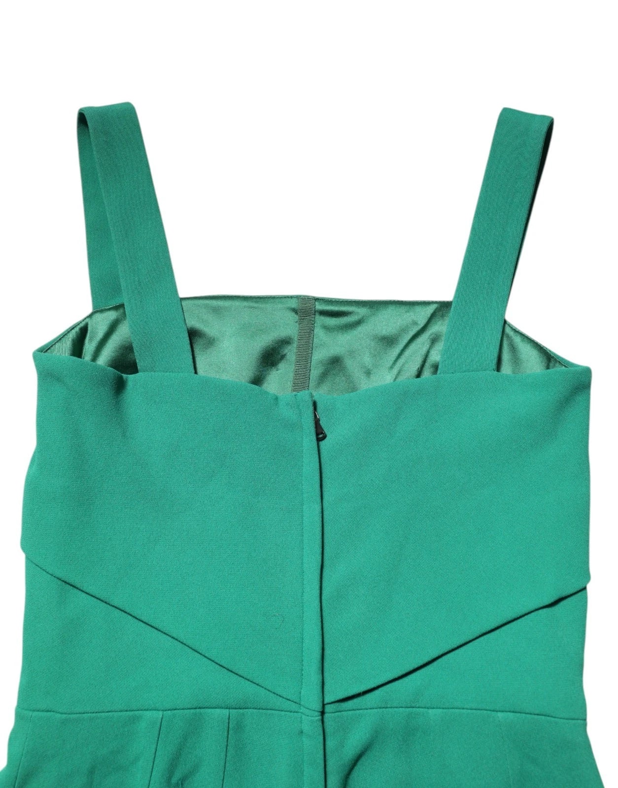 Dolce &amp; Gabbana – Dunkelgrünes, ärmelloses, figurbetontes Kleid aus Viskose