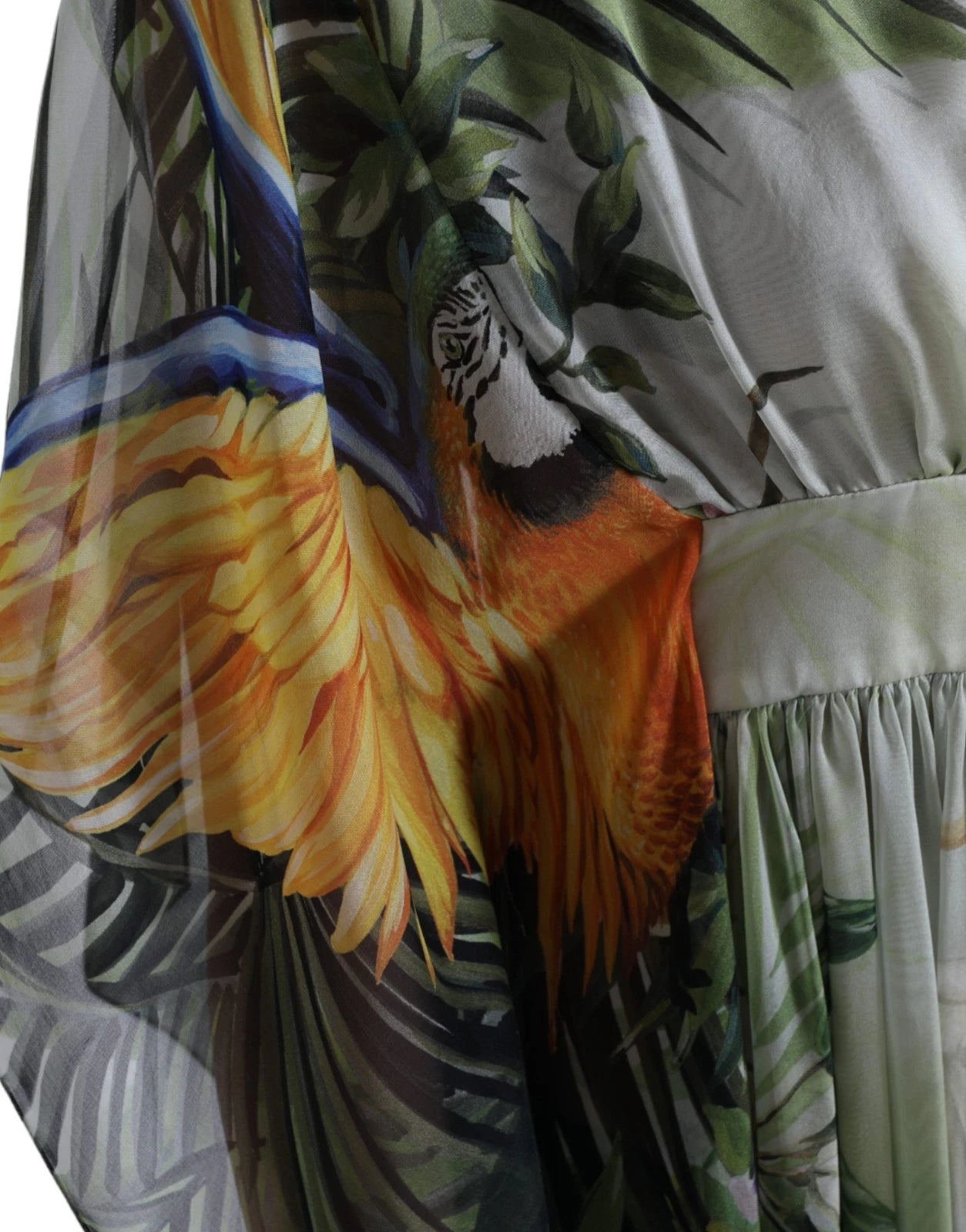 Dolce &amp; Gabbana – Mehrfarbiges Maxikleid aus Seide mit Dschungel-Print für Damen