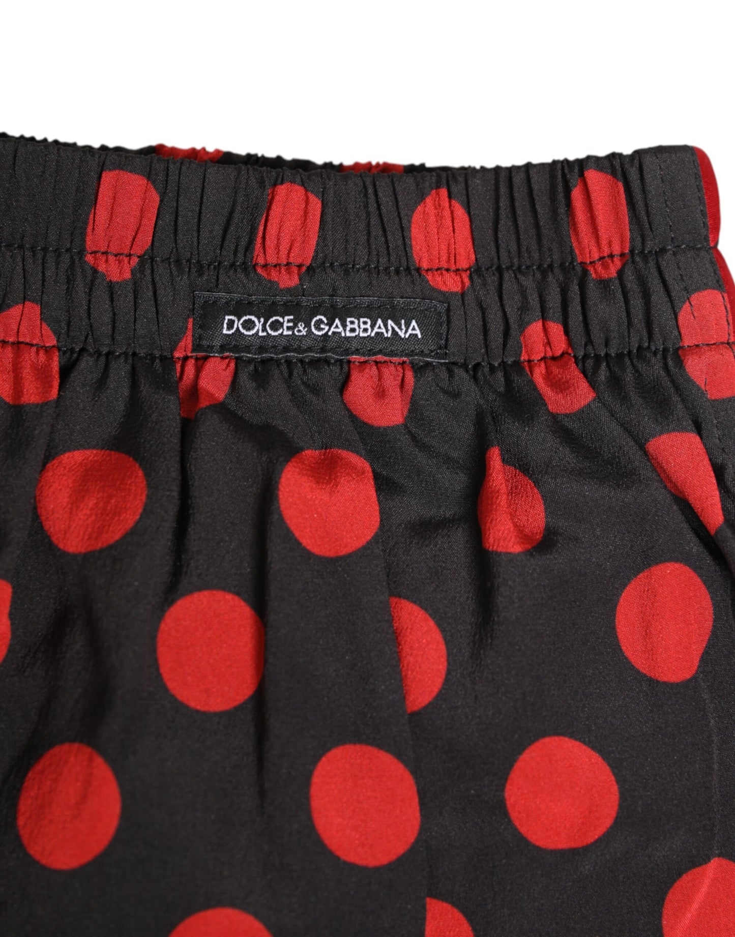 Dolce & Gabbana Black Silk Polka Dot Boxer Shorts Men Underwear