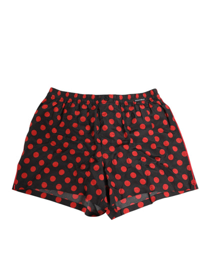 Dolce & Gabbana Black Silk Polka Dot Boxer Shorts Men Underwear